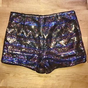 Forever 21 Sequin Tribal Patterned Shorts